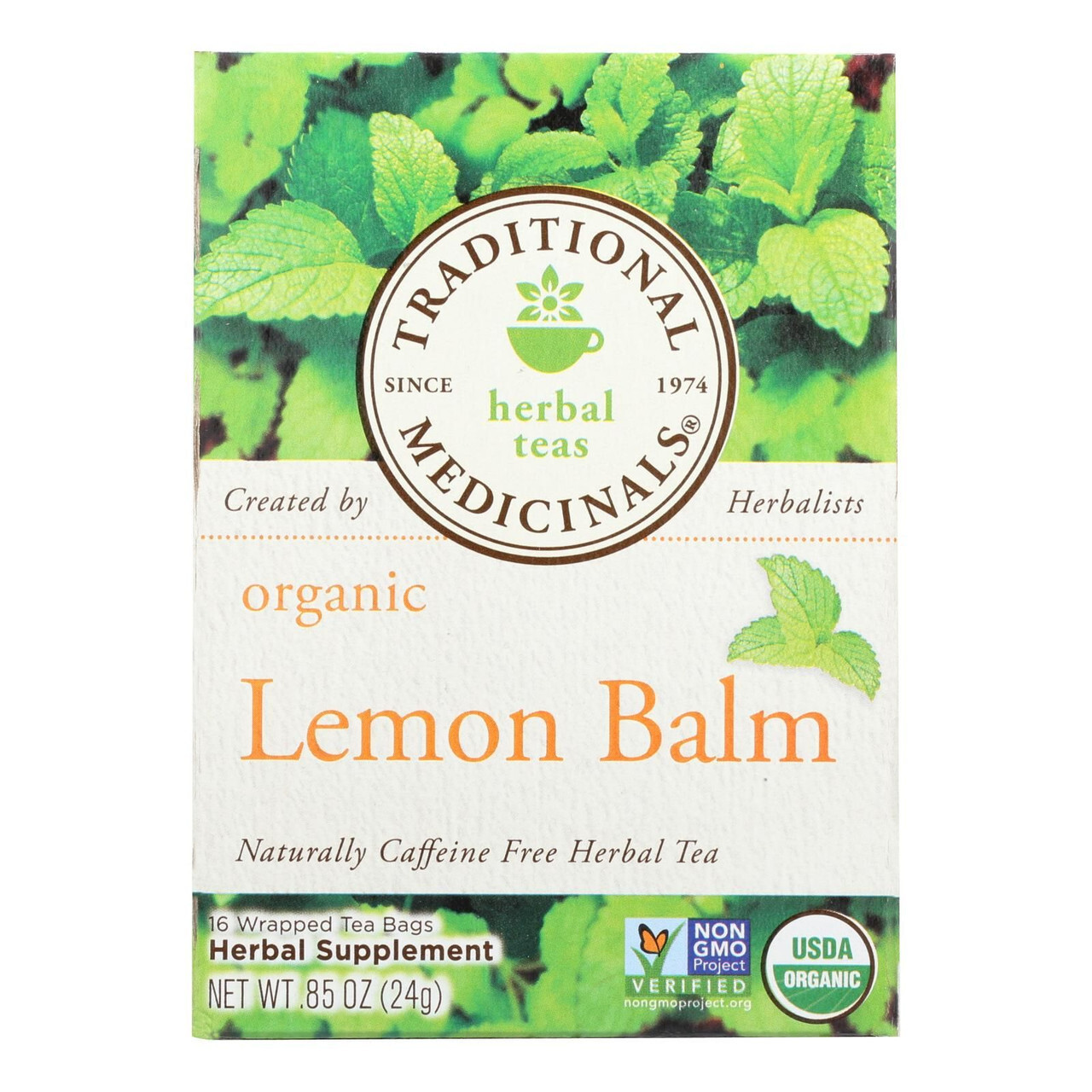 Traditional Medicinals Organic Herbal Tea - Lemon Balm Lemon Bal Og2 - Case Of 6 - 16 Bags Tea