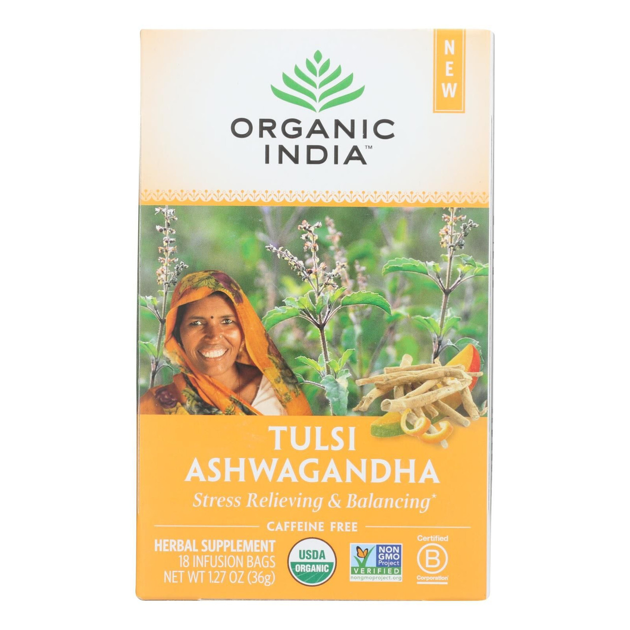 Organic India - Tulsi Ashwagandha - Case Of 6 - 18 Ct tea